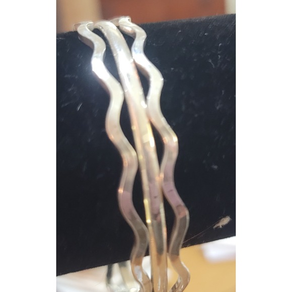 Vintage Taxco Mexico Sterling Silver  3-piece Bangle Bracelet, signed TA-141. - Picture 12 of 16